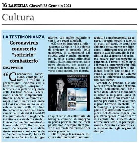 Calogero Coniglio politica sindacale libro coronavirus covid-19