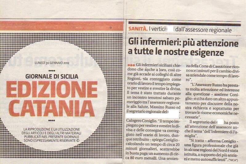 Calogero Coniglio politica sindacale