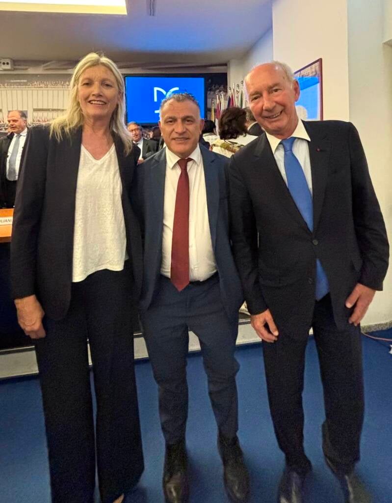 Calogero Coniglio. SEDE del PARLAMENTO EUROPEO a ROMA  con Jean Dominique GIULIANI, Presidente, Fondation Robert Schuman; con Pascale JOANNIN, Direttrice Fondazione Robert Schuman. ANAFePC
