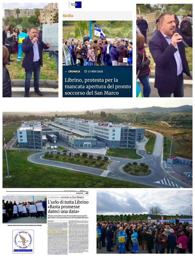 Calogero Coniglio politica sindacale manifestazione apertura pronto soccorso ospedale san marco catania