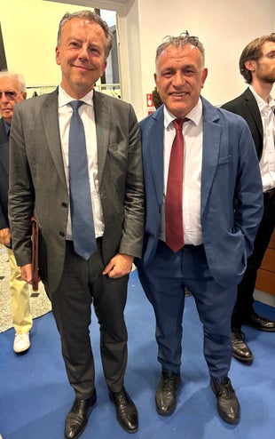 Calogero Coniglio. SEDE del PARLAMENTO EUROPEO a ROMA con Amb. Martin BRIENS, Ambasciatore di Francia in Italia. ANAFePC