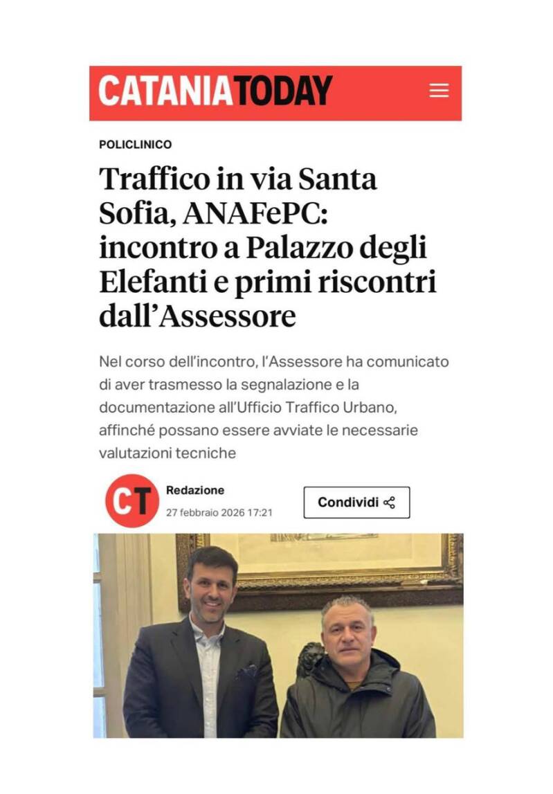 Calogero Coniglio Assessore Coppolino Carmelo Comune di Catania Policlinico