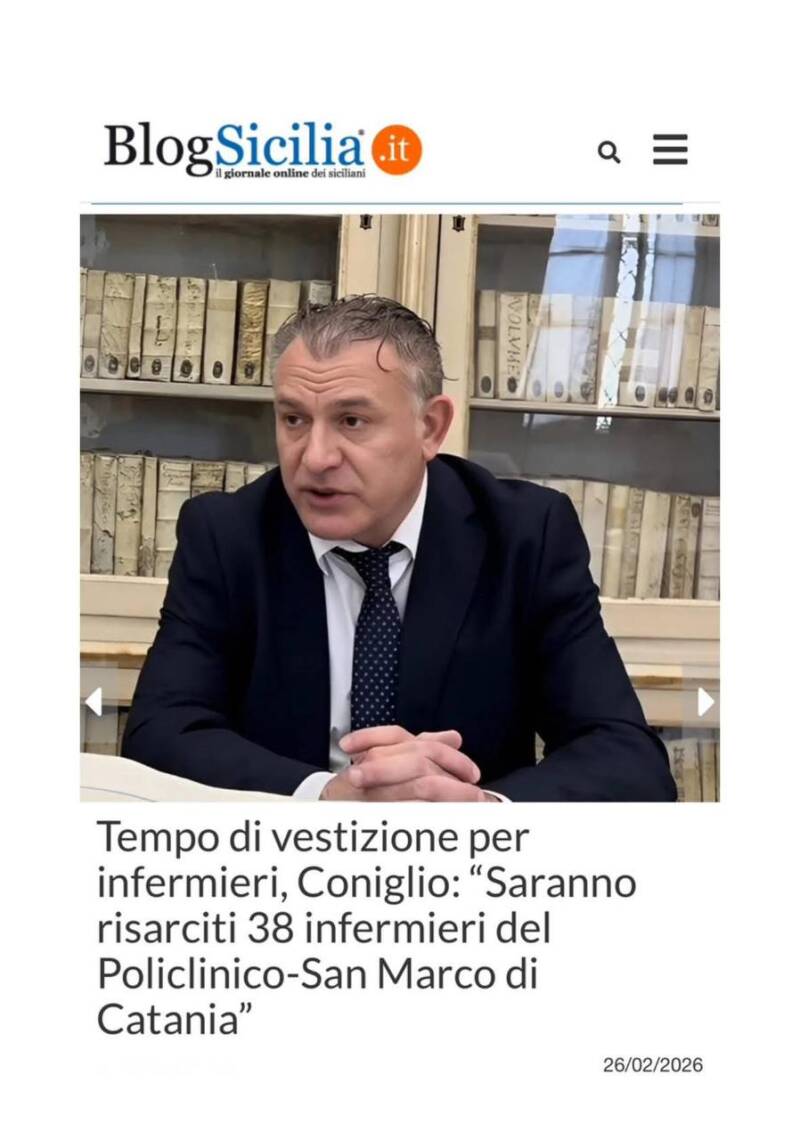 Coniglio Calogero Sentenza Infermieri Policlinico Catania