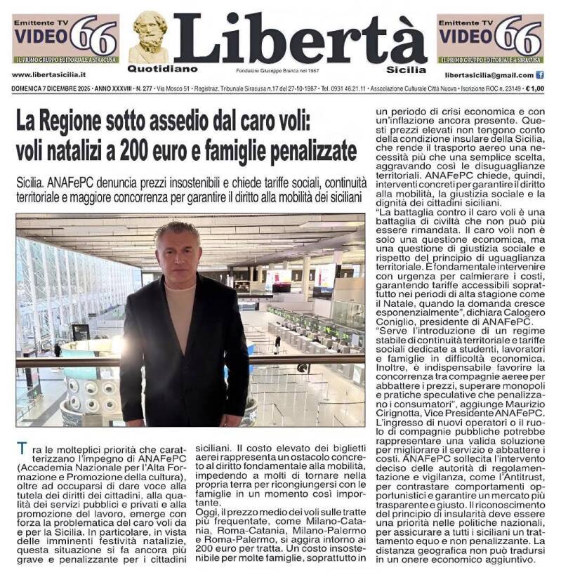 Calogero Coniglio caro voli