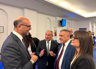 Calogero Coniglio. SEDE del PARLAMENTO EUROPEO a ROMA con Angelino ALFANO, Presidente, Fondazione De Gasperi; Senatore Antonio Scavone; ANAFePC