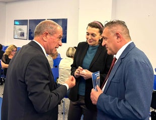 Calogero Coniglio. SEDE del PARLAMENTO EUROPEO a ROMA con Senatore Antonio Scavone e Antonia De Mita. ANAFePC