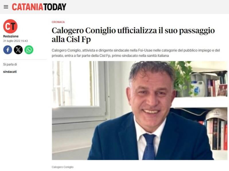 Calogero Coniglio politica sindacale
