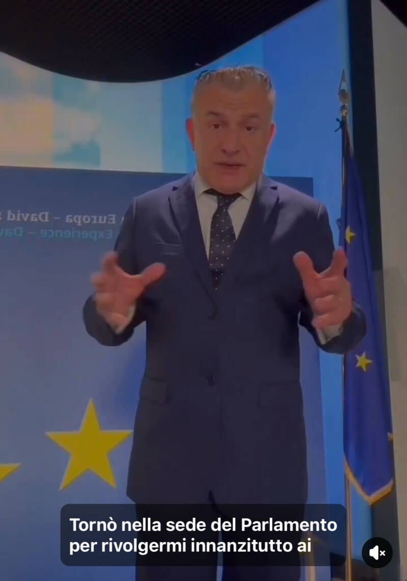 Calogero Coniglio presso la sede del Parlamento Europeo in Italia. Roma. Unione Europea