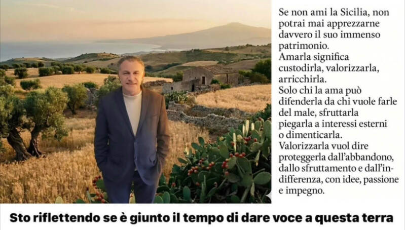 Calogero Coniglio Sto riflettendo se è giunto il tempo di dare voce a questa terra. Politica. Sicilia. Camera dei Deputati, Senato