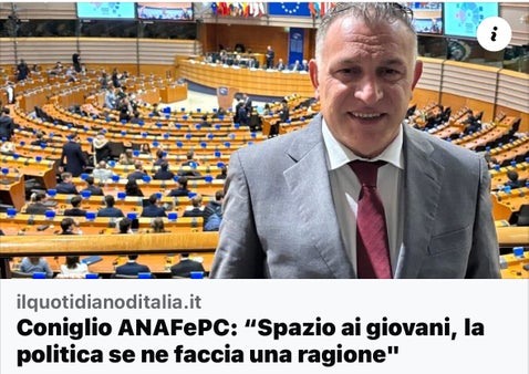 Calogero Coniglio ANAFePC: “Spazio ai giovani, la politica se ne faccia una ragione. E’ in regressione”