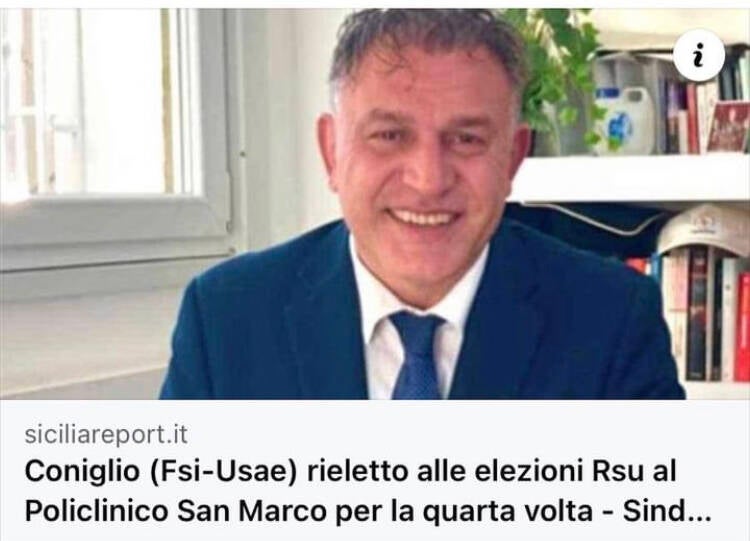 Calogero Coniglio rieletto rsu politica sindacale