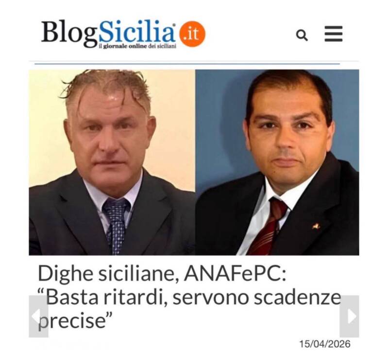 Calogero Coniglio politica sociale crisi idrica dighe imcmpiute Sicilia