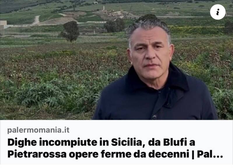 Calogero Coniglio politica sociale crisi idrica dighe imcmpiute Sicilia