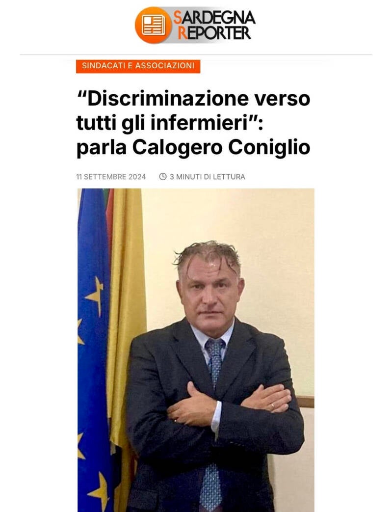 Coniglio Calogero Presid. ANAFePC: incompatibilità componente ordine infermieri e sindacalisti rsu sindacato