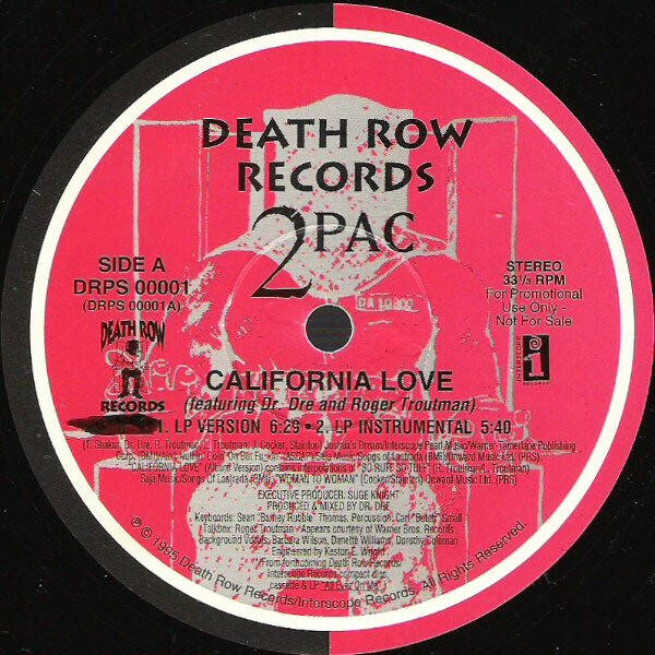 2Pac ‎– California Love 12" US 1995 Promo
