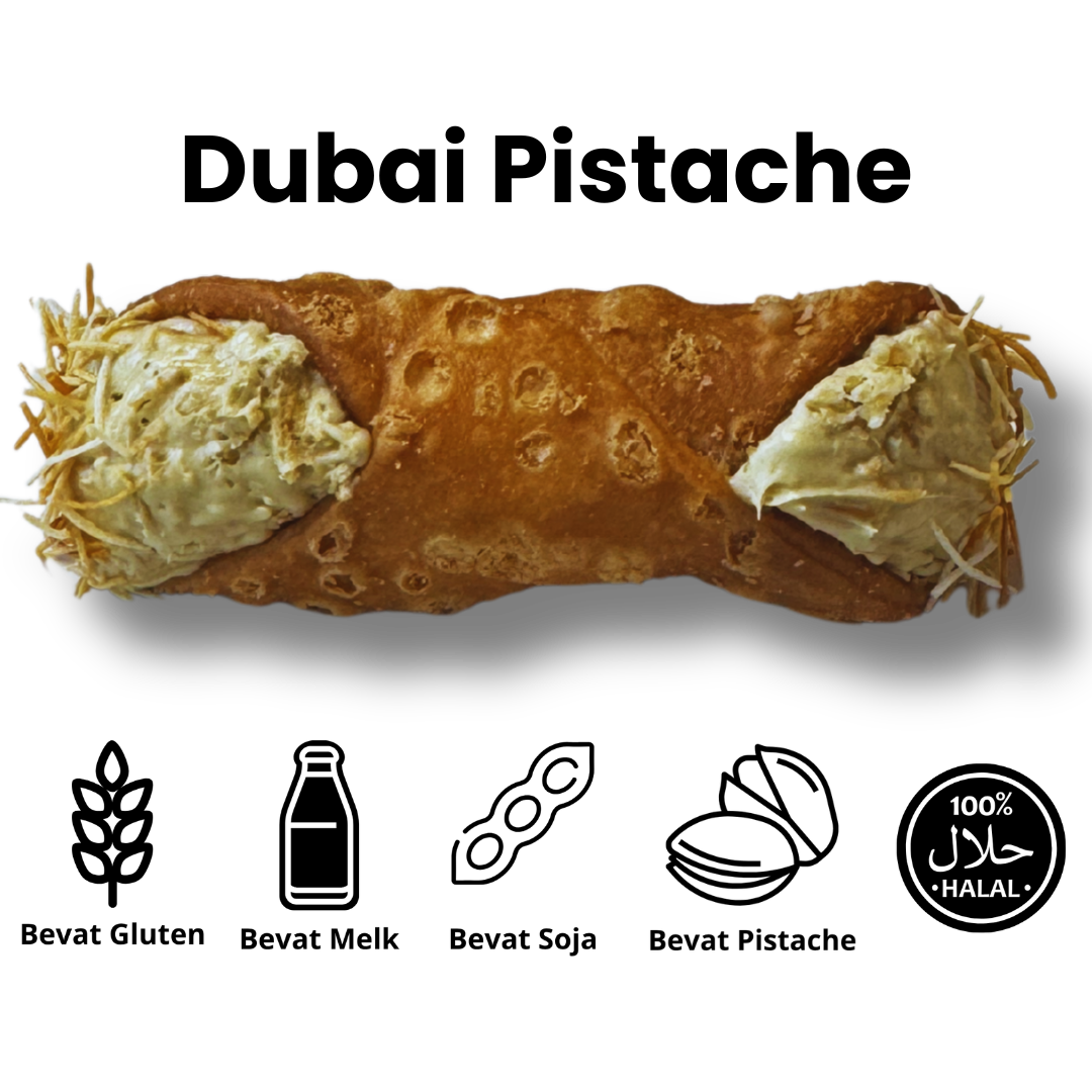 Cannoli – Pistache Dubai (met Kadayif Crunch) – 48 stuks (direct serveerbaar)