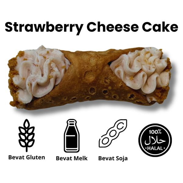 Cannoli – Strawberry Cheesecake met Lotus Crumble – 48 stuks (direct serveerbaar)