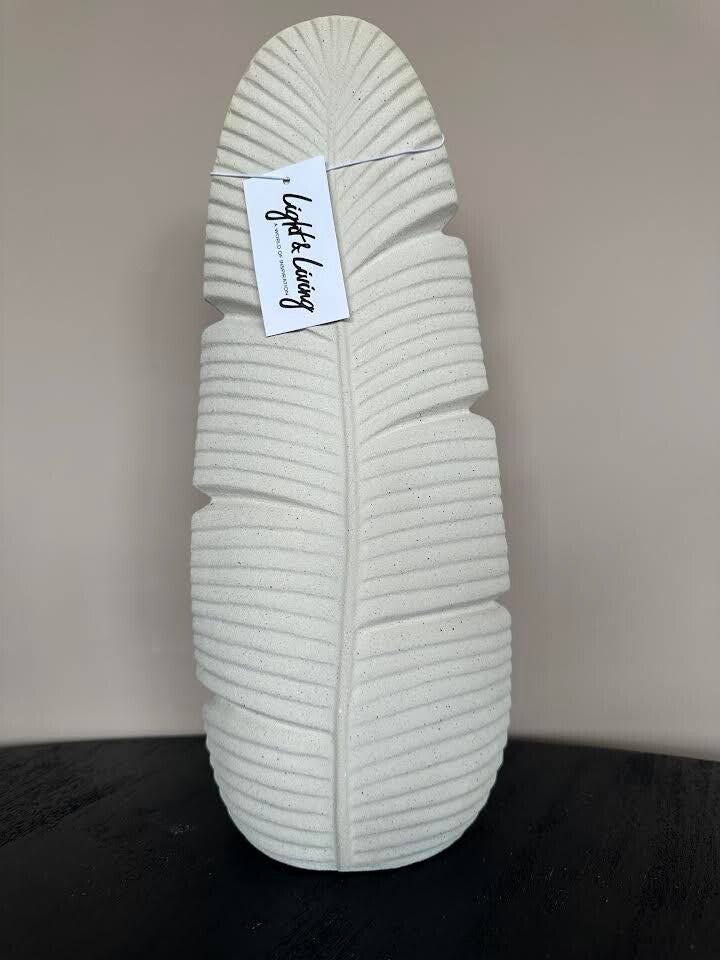 LIGHT & LIVING VAAS VEER DECO MAT LOU CREME