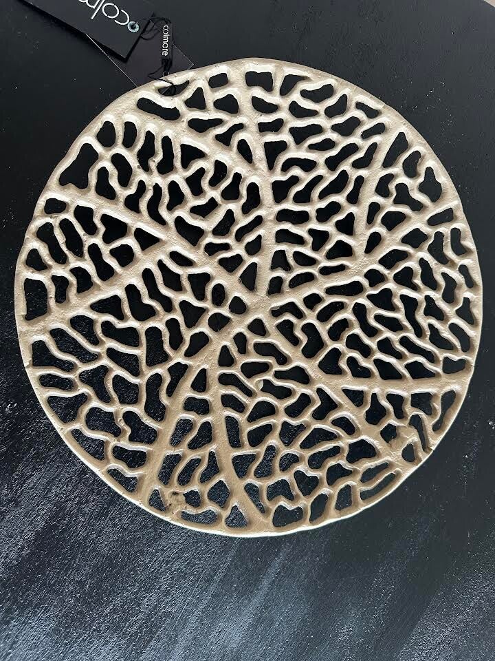 decoratie fruit/schaal rond raw taupe