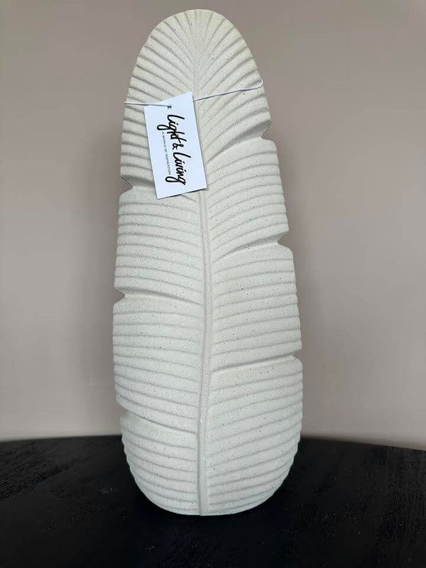 LIGHT & LIVING VAAS VEER DECO MAT LOU CREME