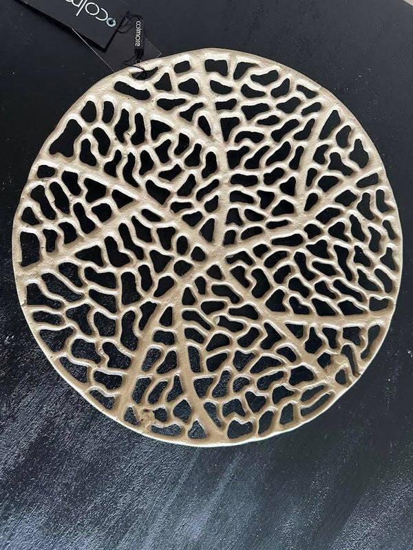 decoratie fruit/schaal rond raw taupe