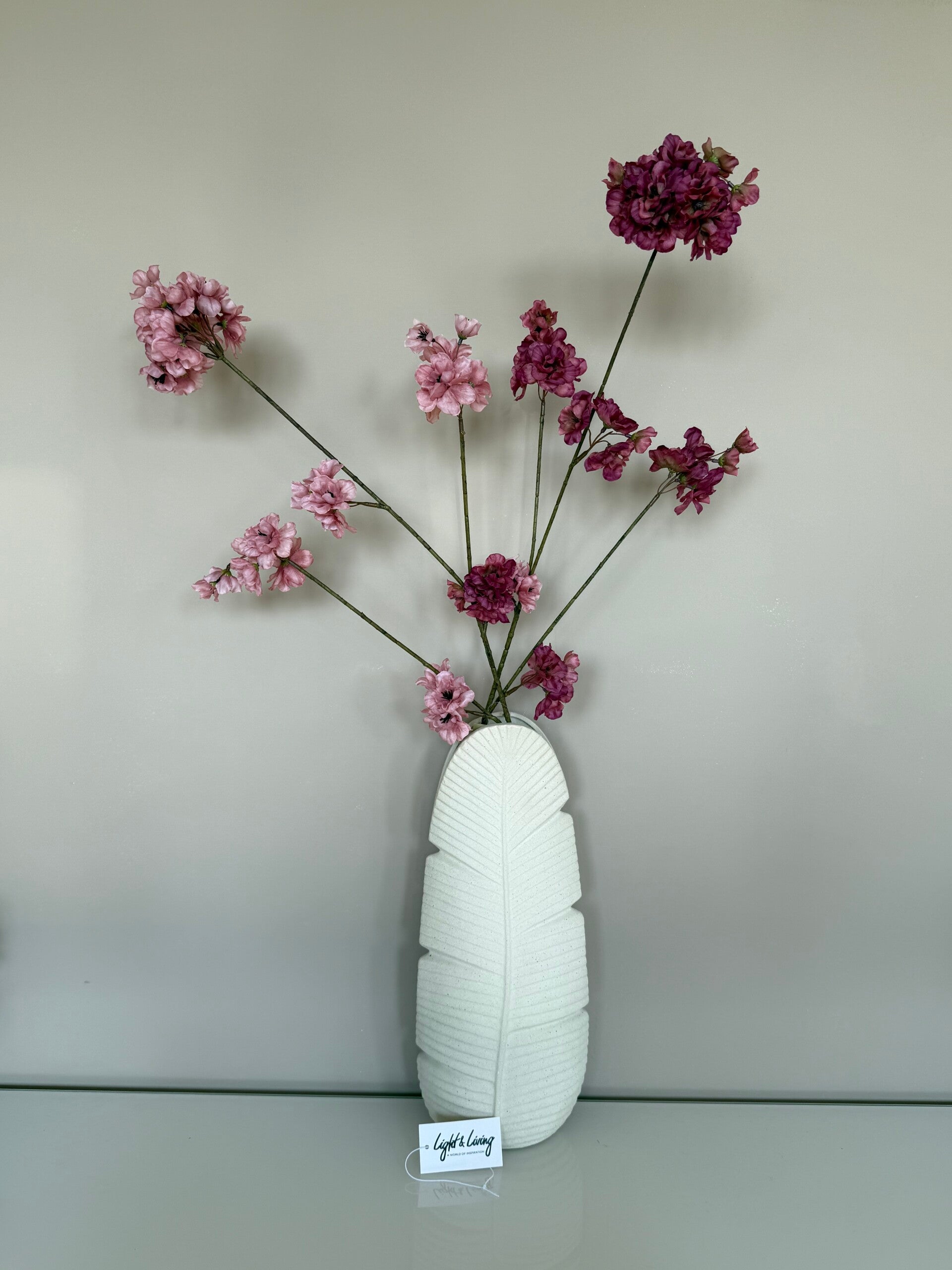 light & Living Vaas deco LOU mat creme