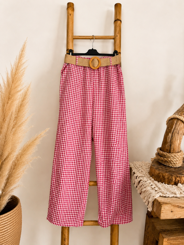 Pantalon vichy Rouge