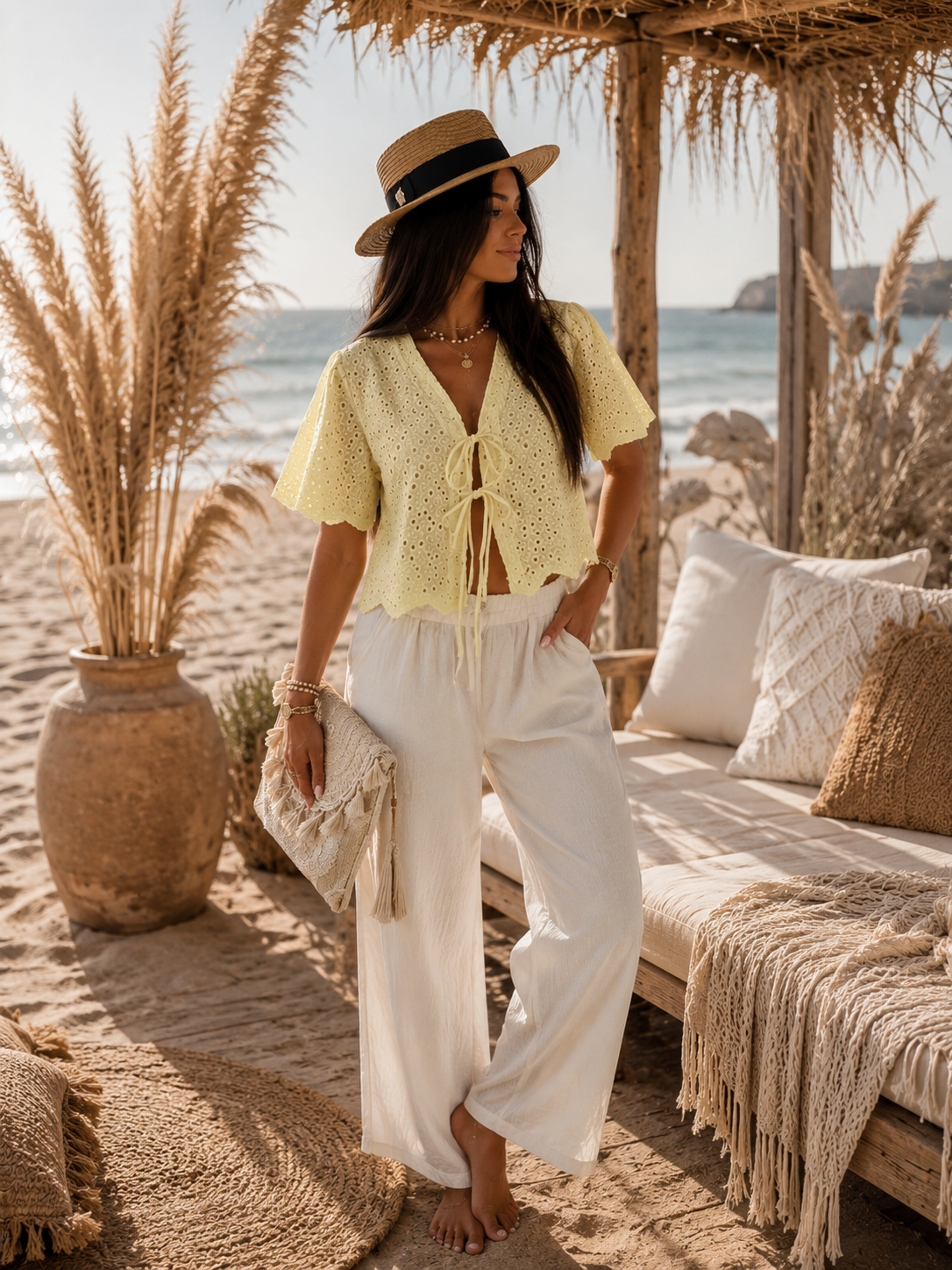 Top en broderie anglaise