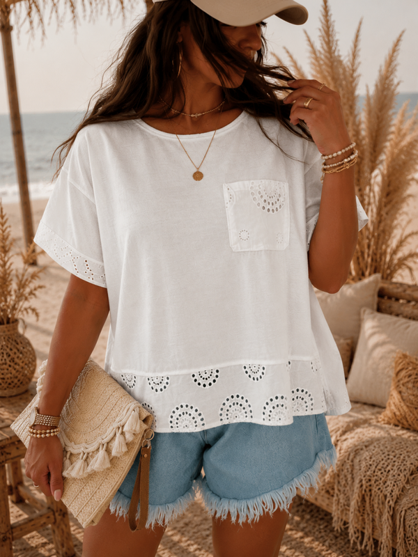 T-shirt fluide brodé