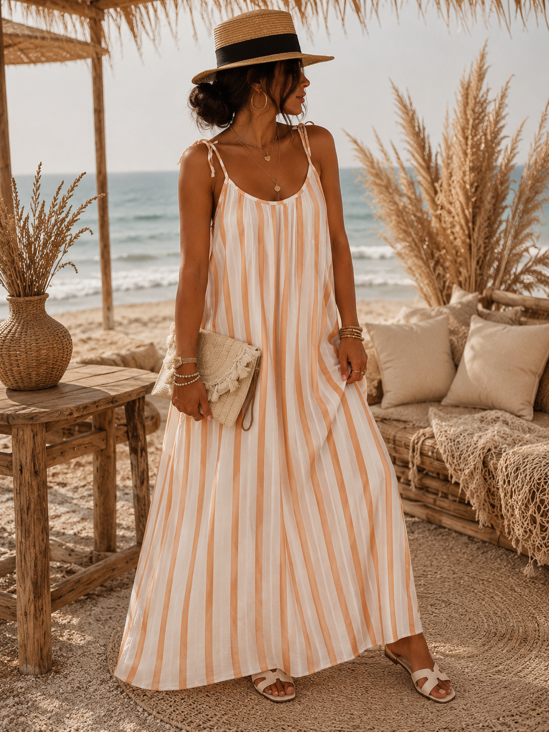 Robe longue en gaze de coton