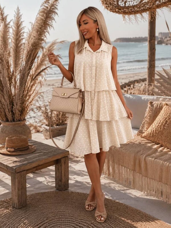 Robe chemise à pois