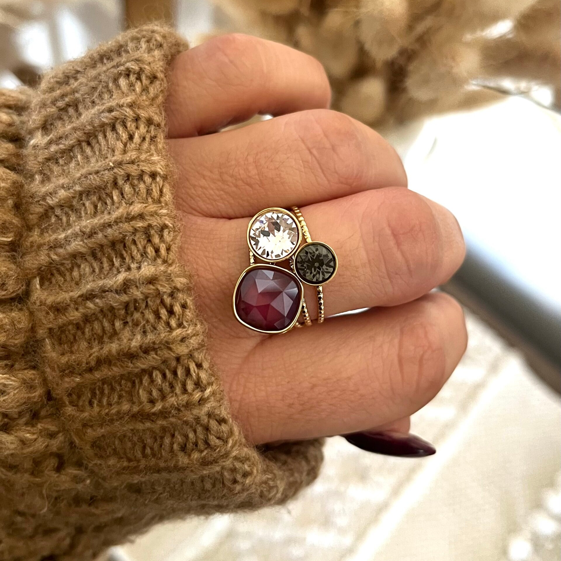 Bague "Trilogie" cristaux de Swarovski®