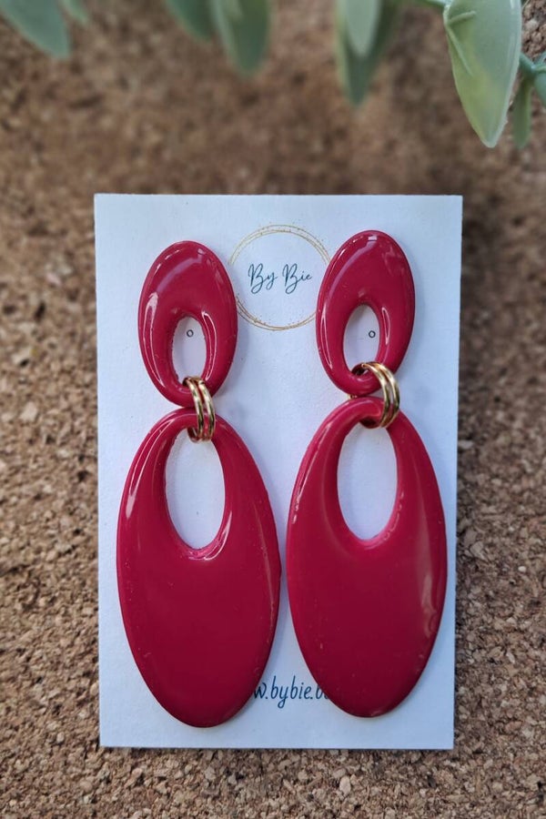 Oorbellen hangers fuchsia