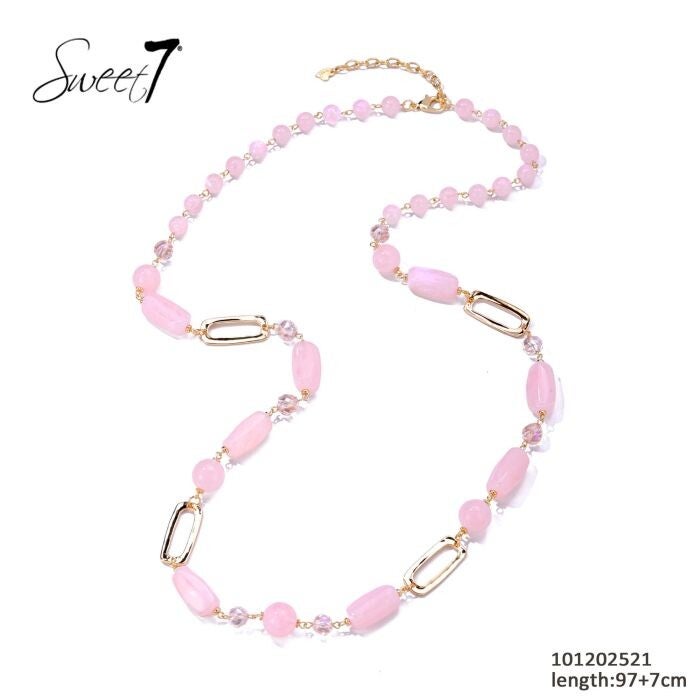 Lange ketting pastelroze