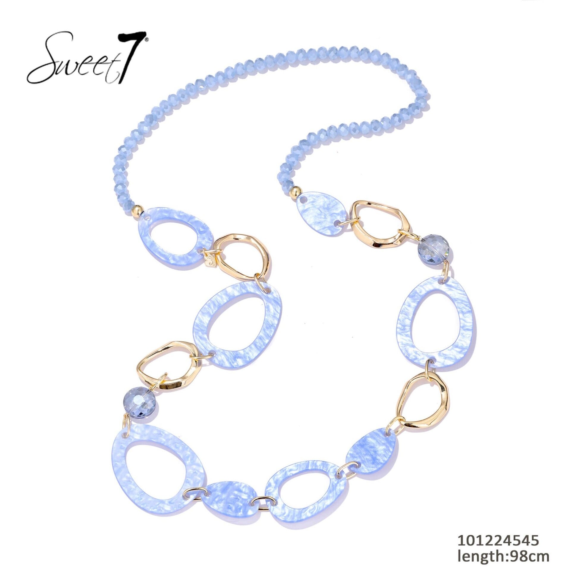 Lange ketting pastelblauw