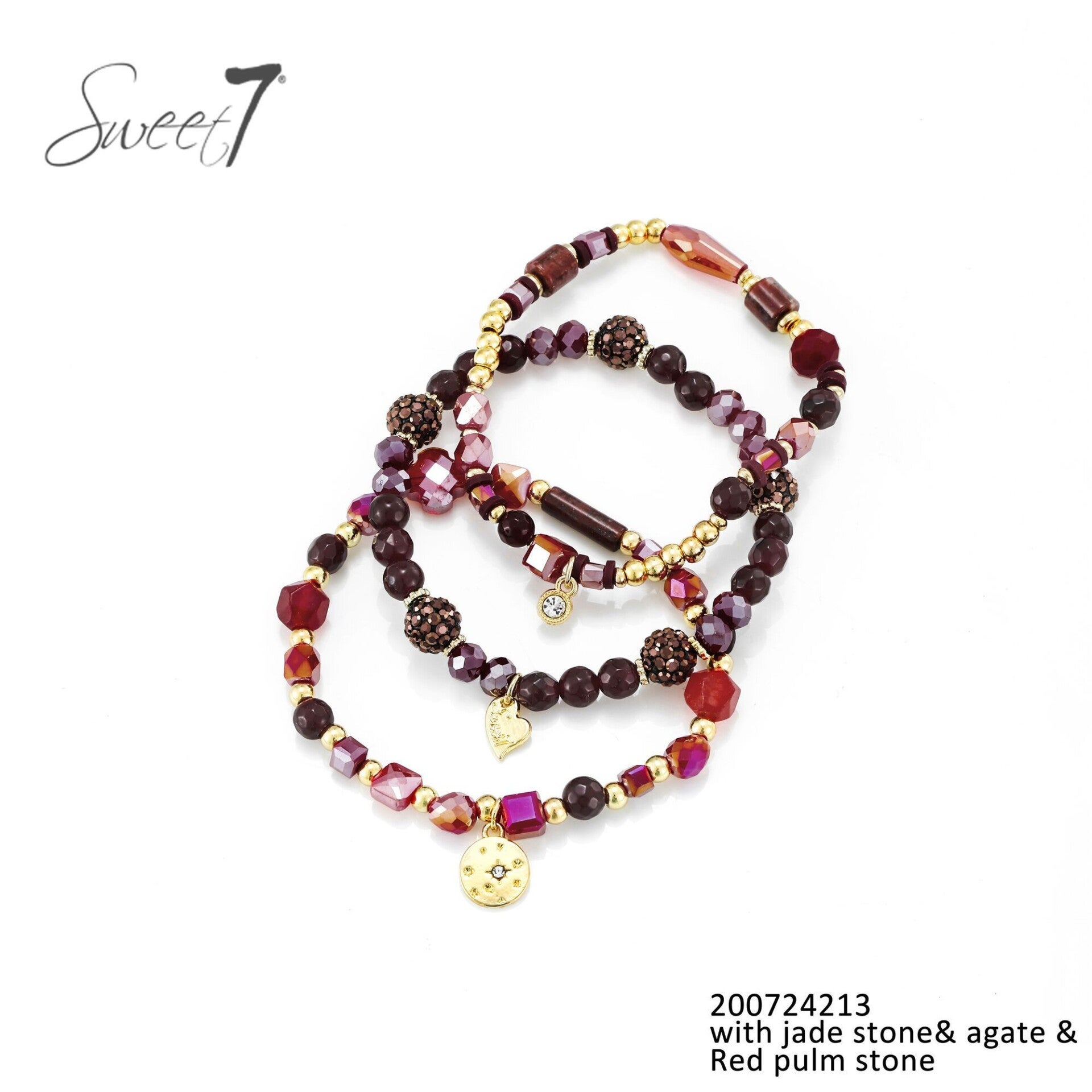 Armband tinten in bordeaux/burgundy