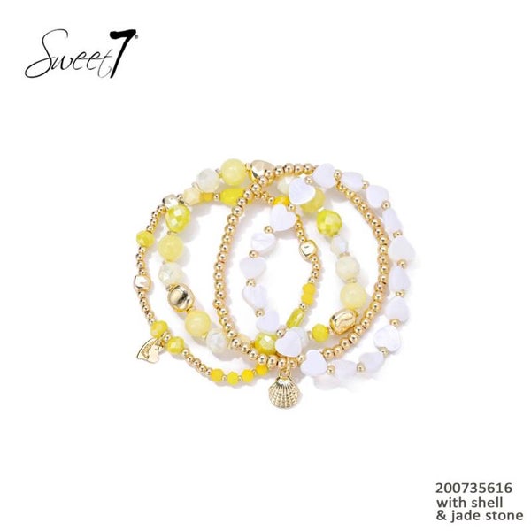 Set armbande geel/wit