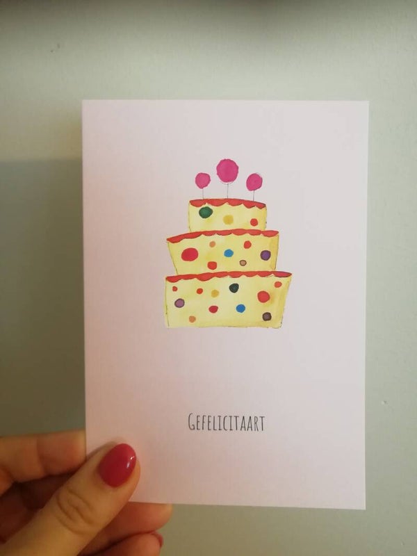 SALE - Enkele wenskaart ' GEFELICITAART'