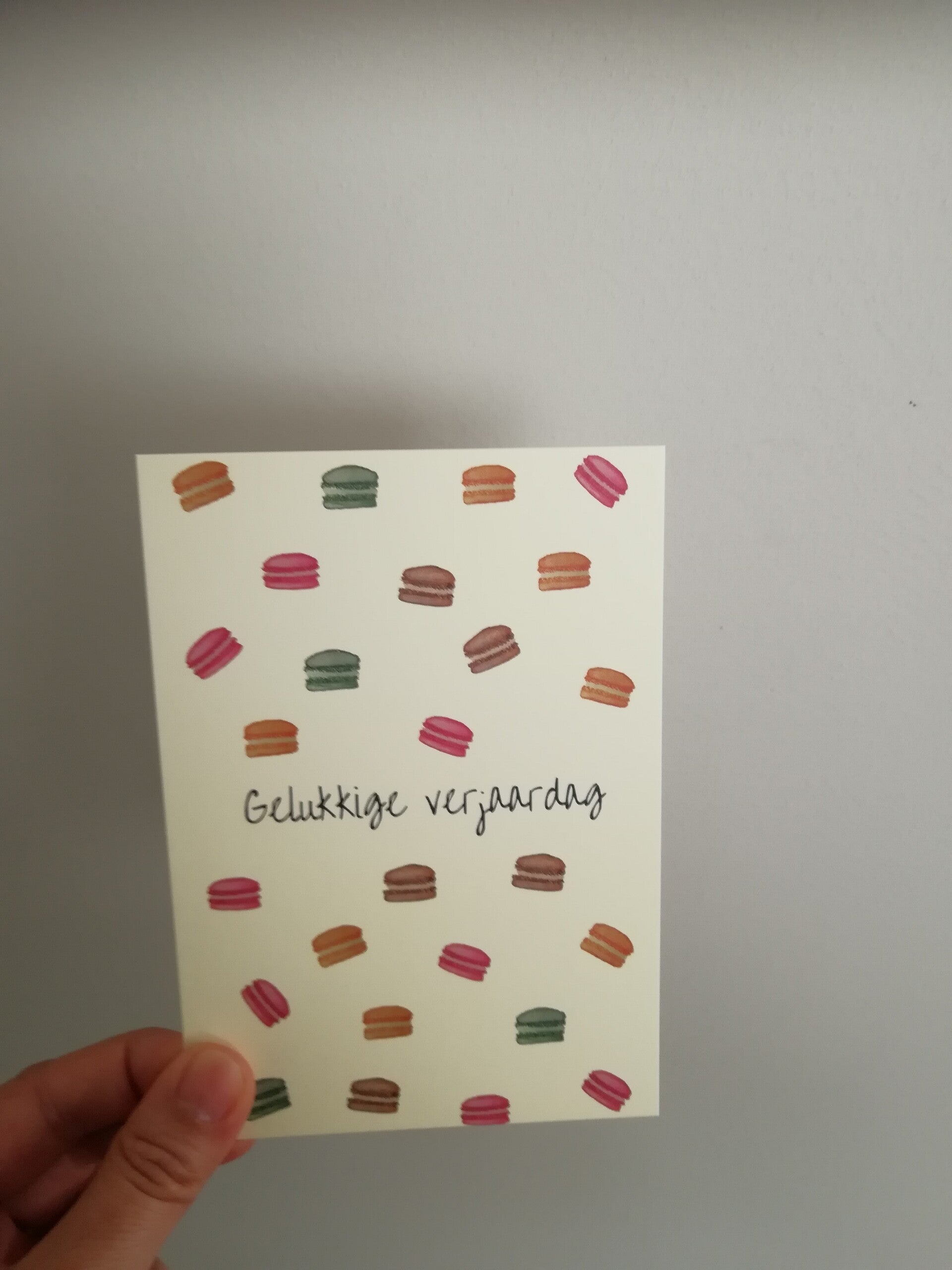 SALE - Enkele kaart macarons 'GELUKKIGE VERJAARDAG'