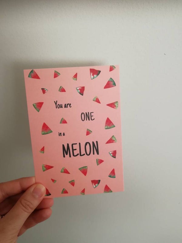SALE - Wenskaart 'You are one in a melon'