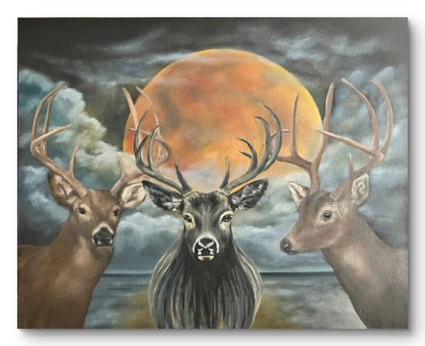 Lords of the Blood Moon - (40x50cm) Oil on block canvas