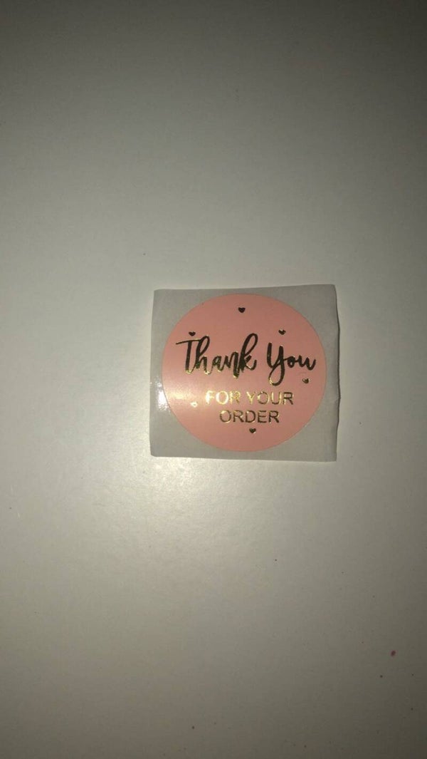 Roze thank you stickers