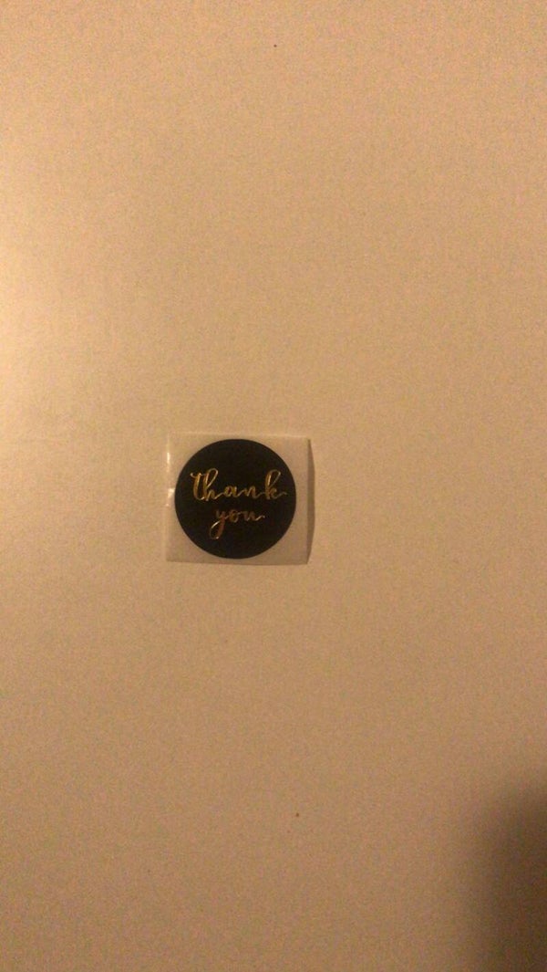 Zwarte thank you stickers
