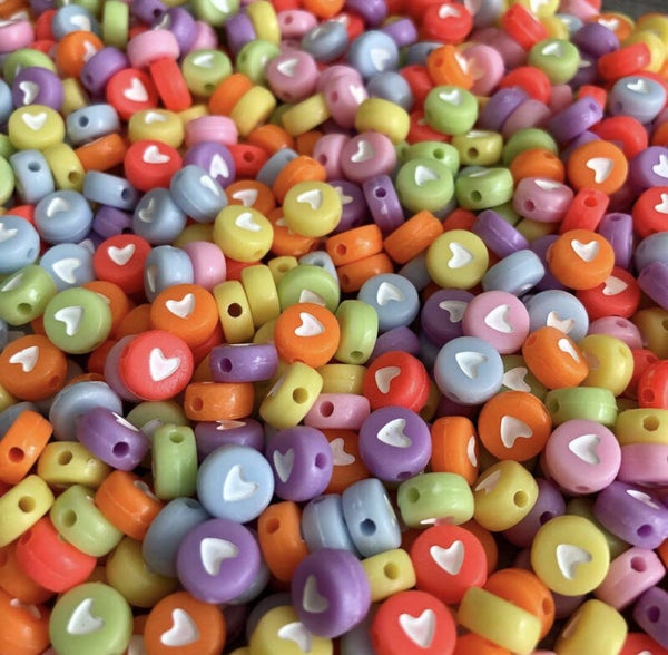 Hartjes kralen  pastel
