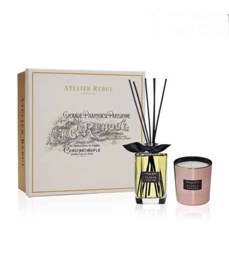 GESCHENKSET FLOWER FUSION GEURSTOKJES EN GEURKAARS