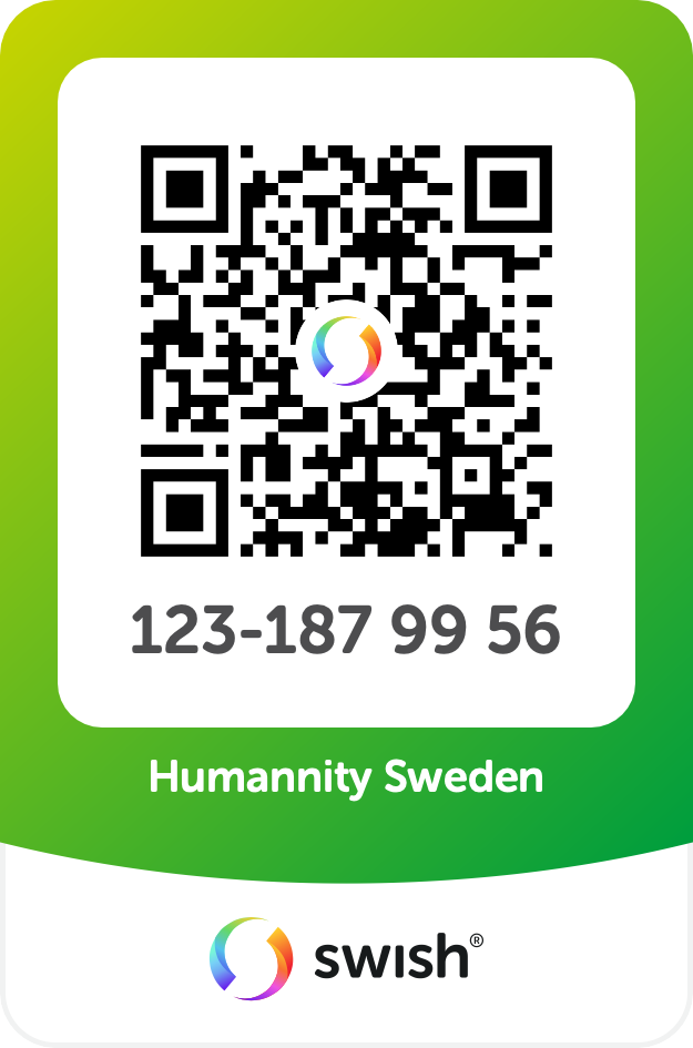 Skanna för att stödja Humannity Sweden via Swish