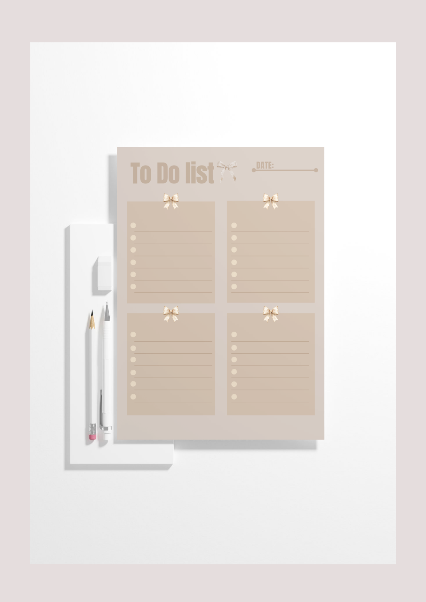 🤎 Strukturierte To-Do-Liste – Sanft & Organisiert