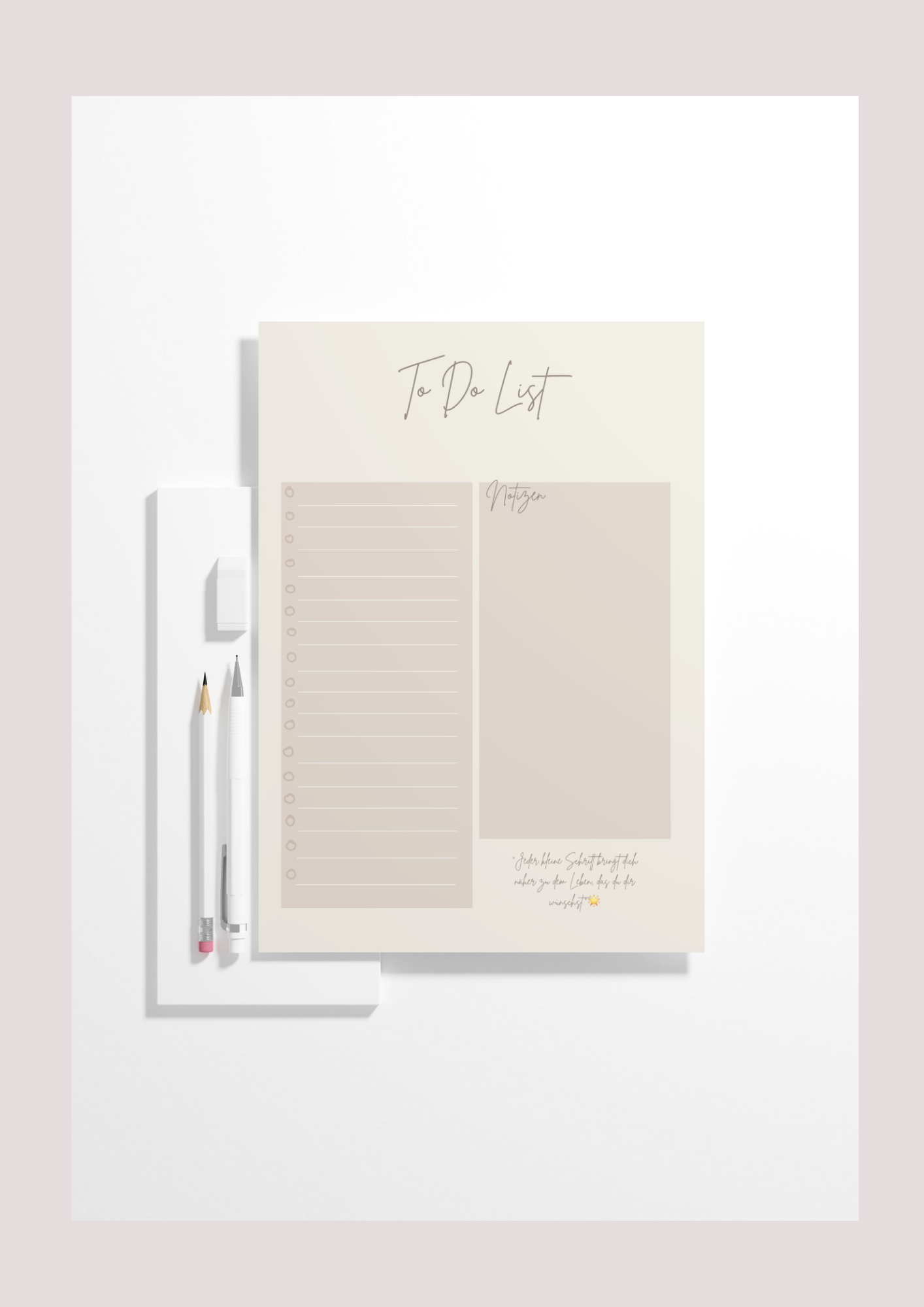 🤍 Ästhetische To-Do-Liste – Sanfte Farben