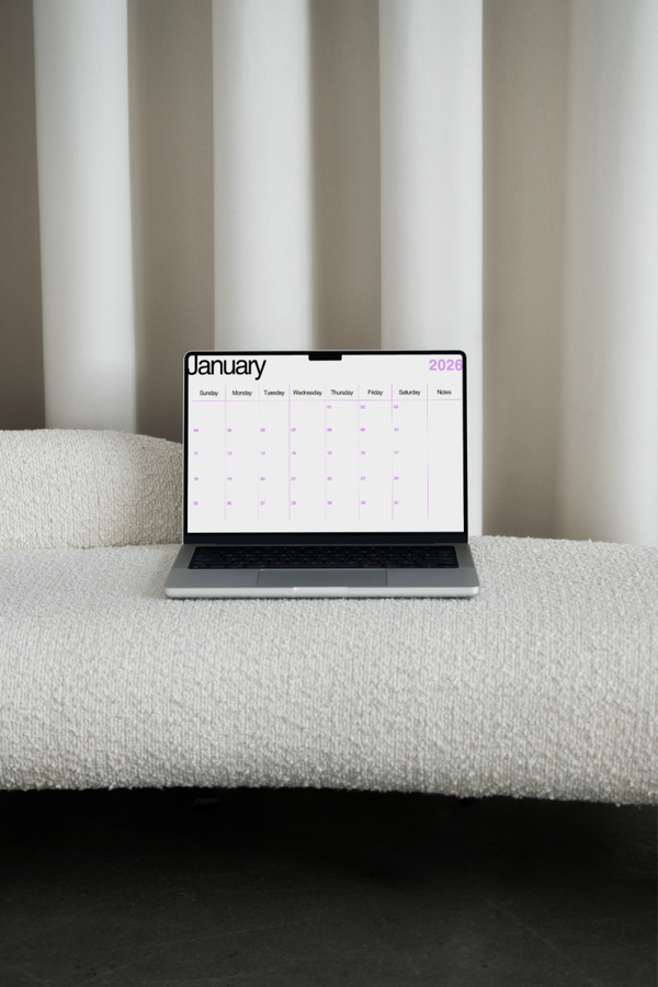 White Statement Kalender 2026 – Pink & Black