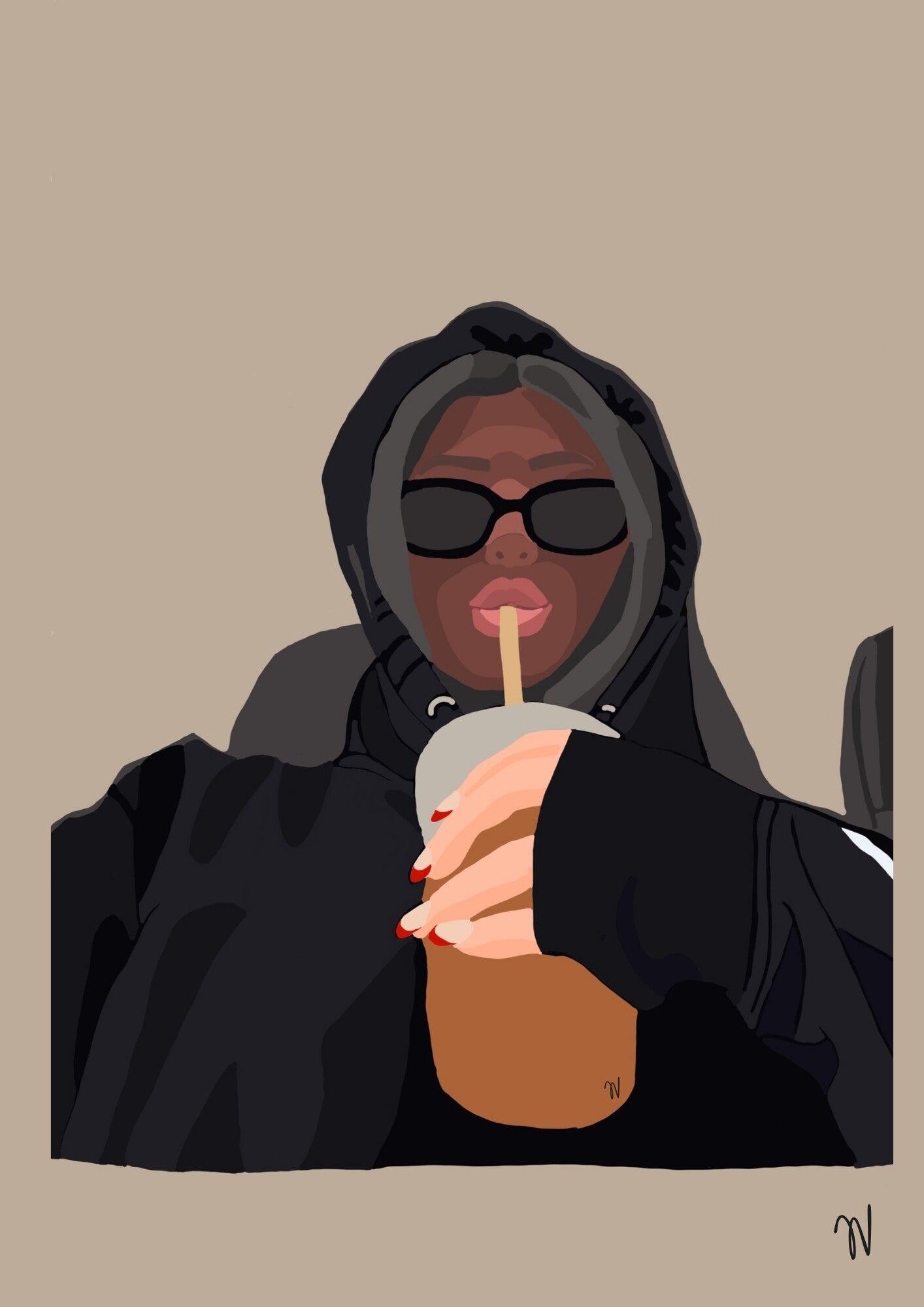 Aesthetic Poster | Minimalist Woman Illustration | Modern Aesthetic Wall Art | Neutral Digital Print